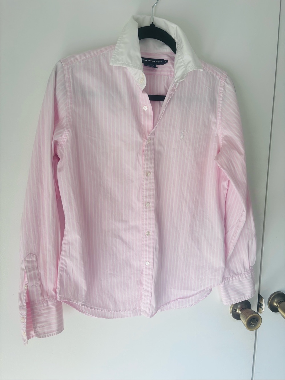 Ralph Lauren Pink and White Striped Button-Down Shirt - Picture 2 of 8